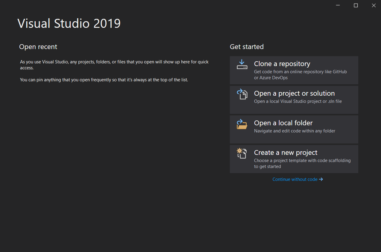 Visual Studio Installed